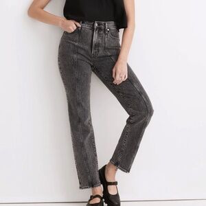 Madewell The Perfect Vintage Straight Seamed Gray Black Jeans Size 29